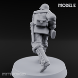 Bayonet Charging World War 2 Japanese Riflemen E Miniature for Dungeons and Dragons, Pathfinder or other TTRPGs