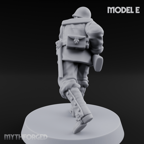 Bayonet Charging World War 2 Japanese Riflemen E Miniature for Dungeons and Dragons, Pathfinder or other TTRPGs