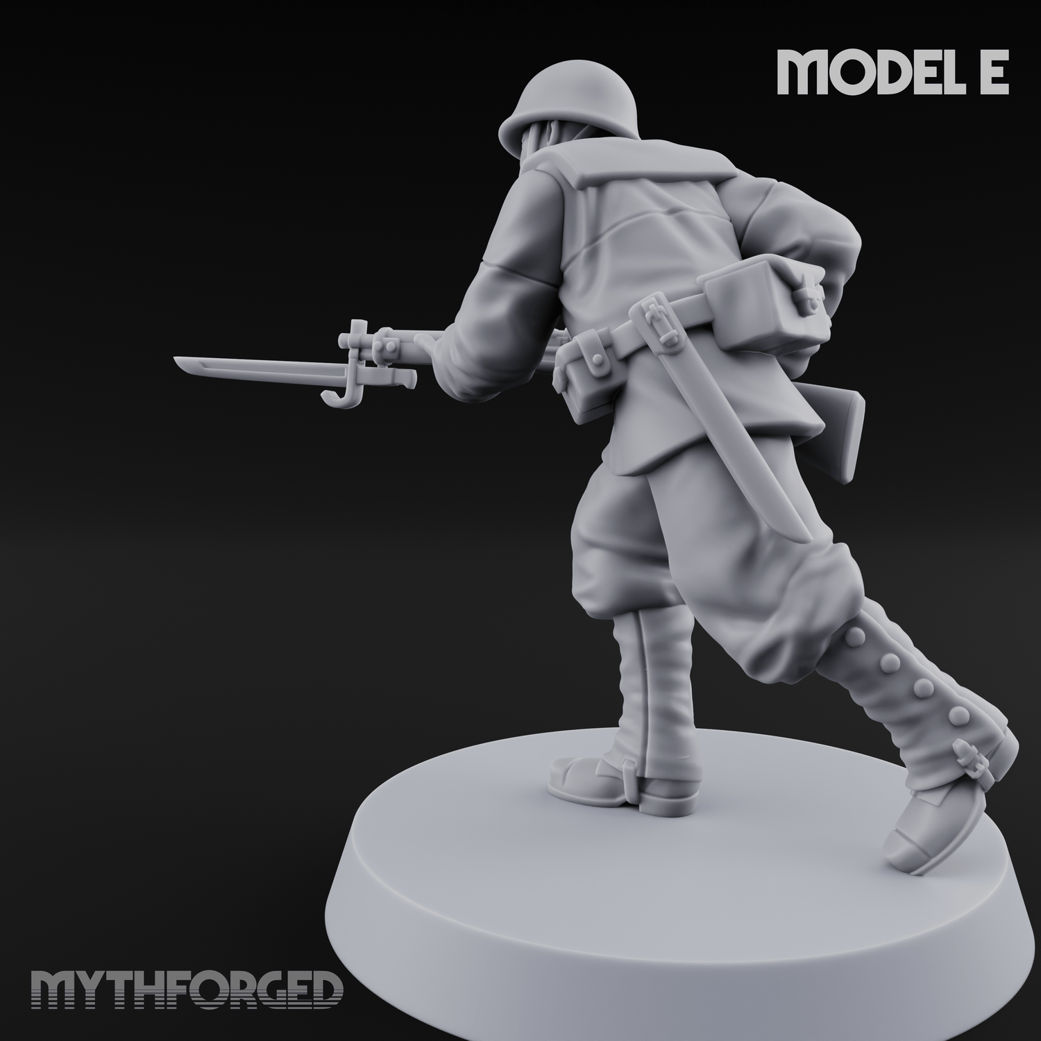 Bayonet Charging World War 2 Japanese Riflemen E Miniature for Dungeons and Dragons, Pathfinder or other TTRPGs