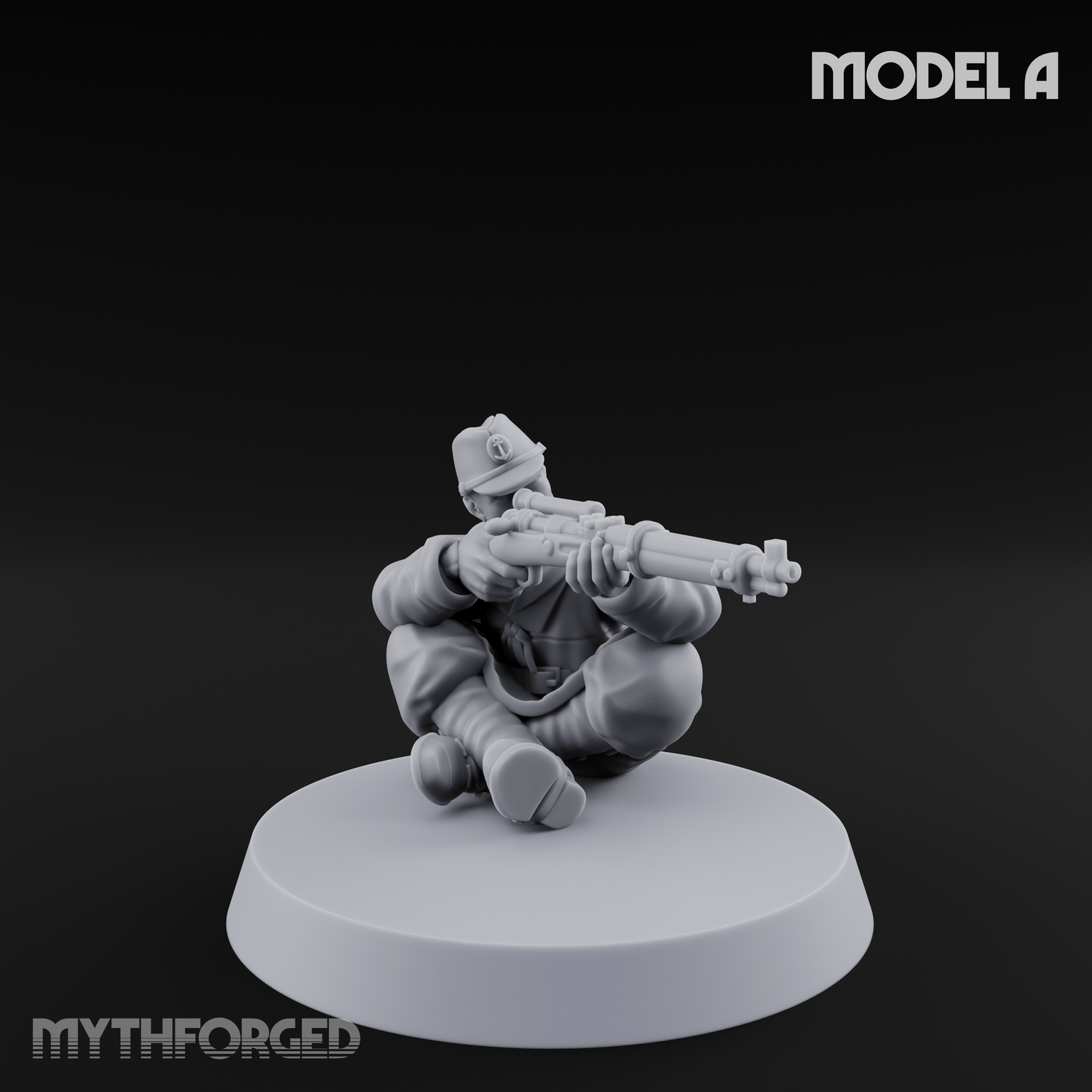 Squinting Down The Barrel World War 2 Japanese Sniper A Miniature for Dungeons and Dragons, Pathfinder or other TTRPGs