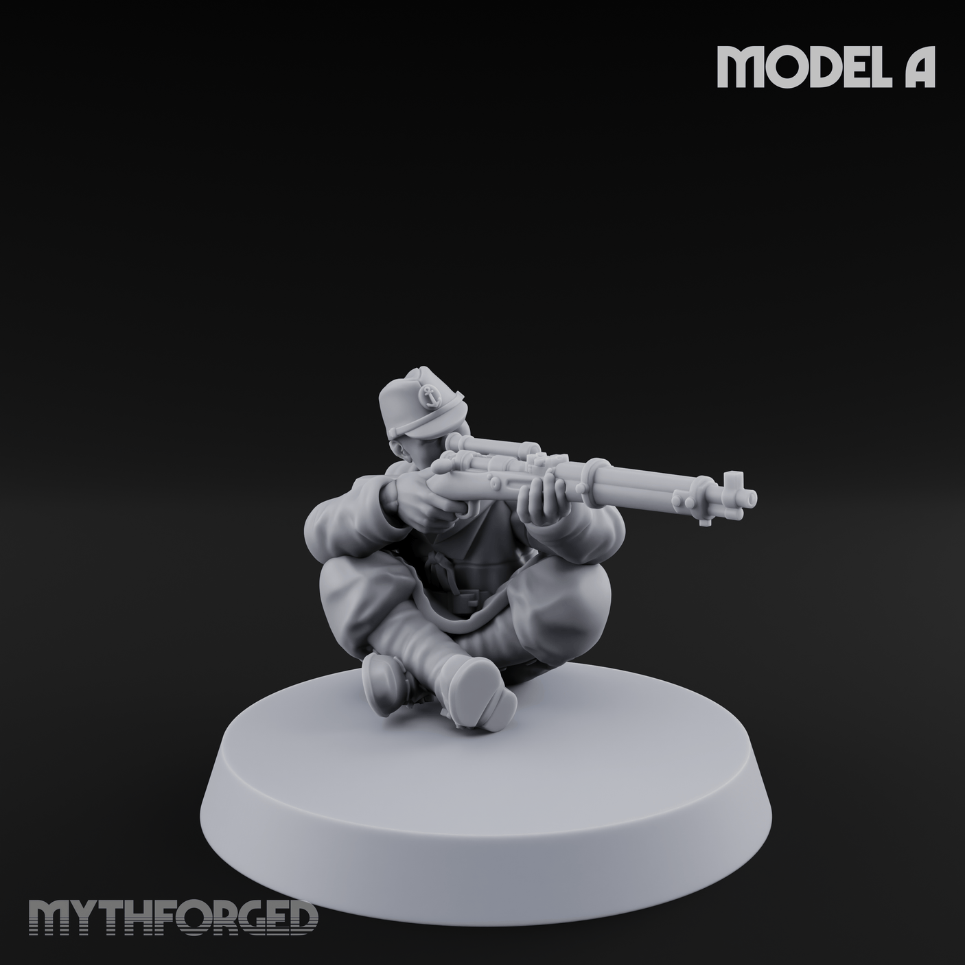 Squinting Down The Barrel World War 2 Japanese Sniper Miniature for Dungeons and Dragons, Pathfinder or other TTRPGs