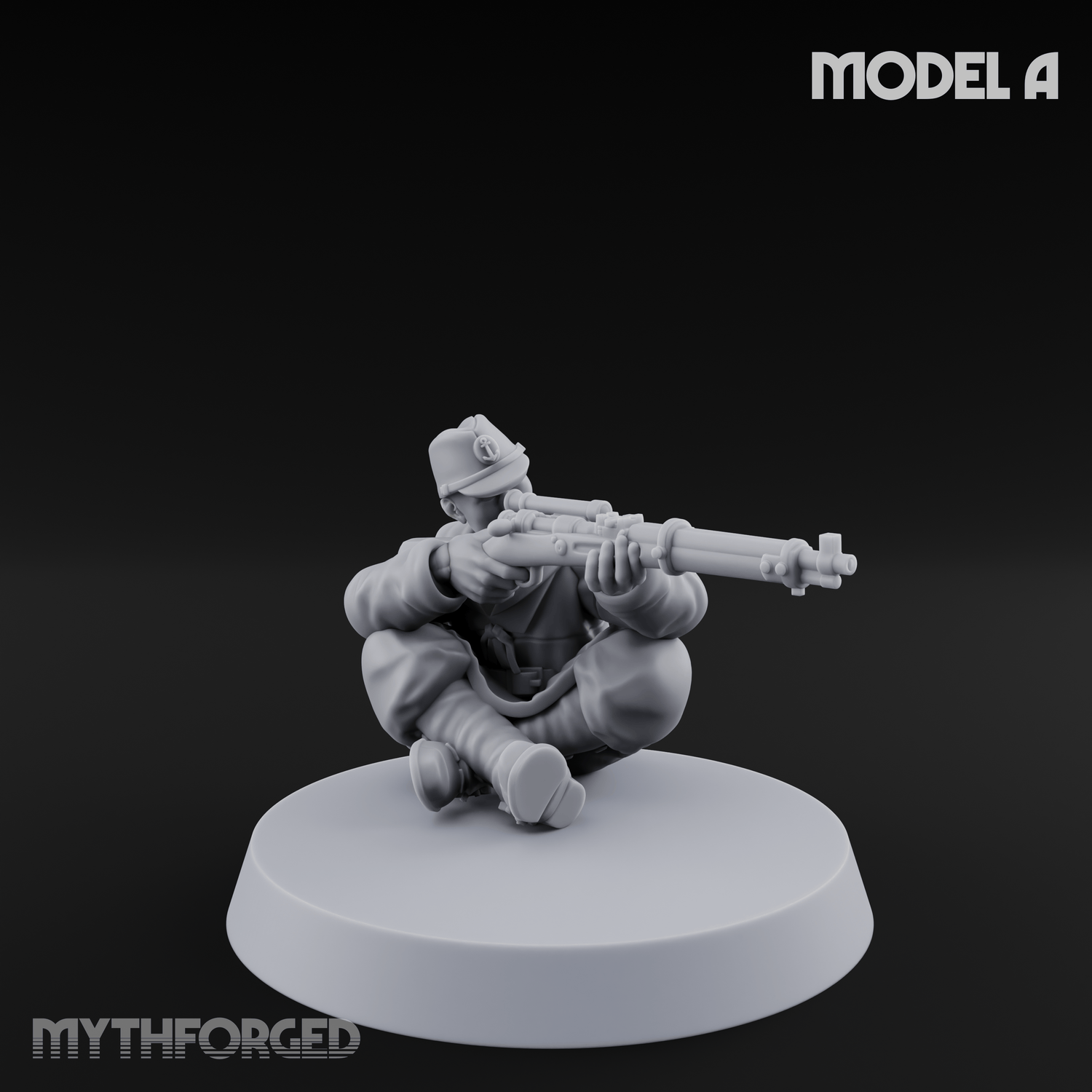 Squinting Down The Barrel World War 2 Japanese Sniper Miniature for Dungeons and Dragons, Pathfinder or other TTRPGs