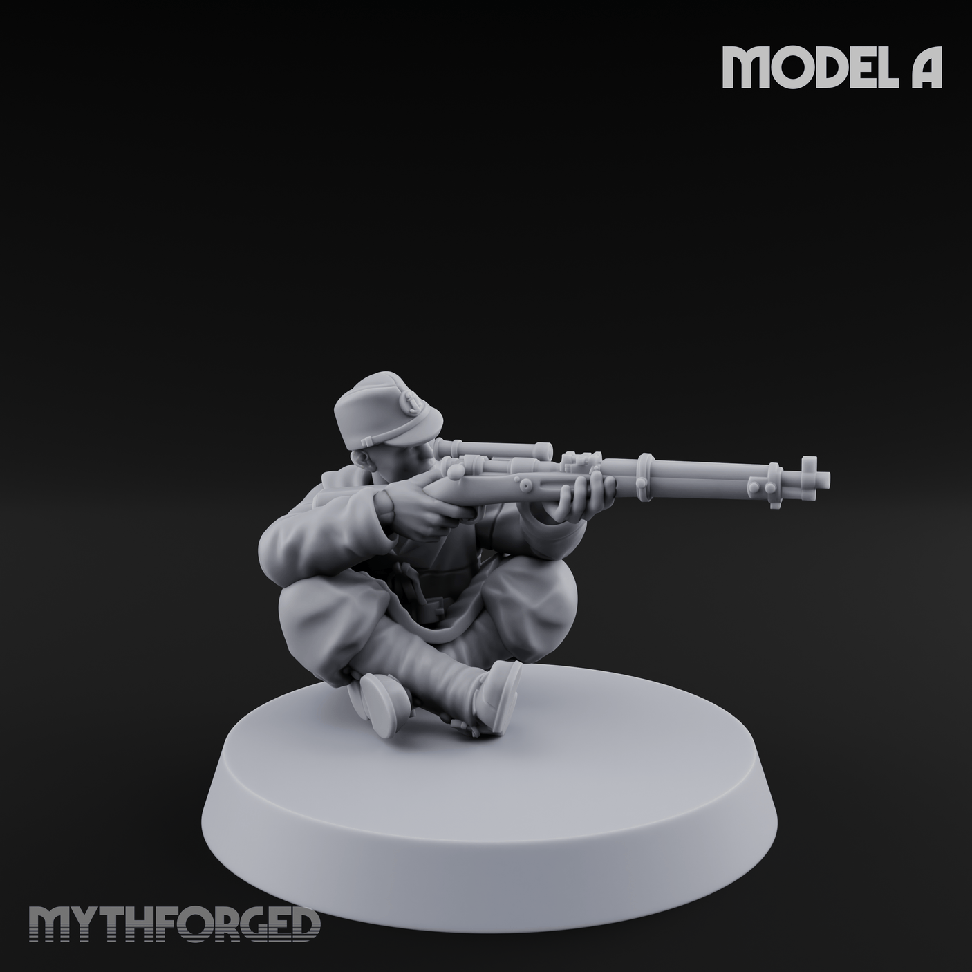 Squinting Down The Barrel World War 2 Japanese Sniper Miniature for Dungeons and Dragons, Pathfinder or other TTRPGs