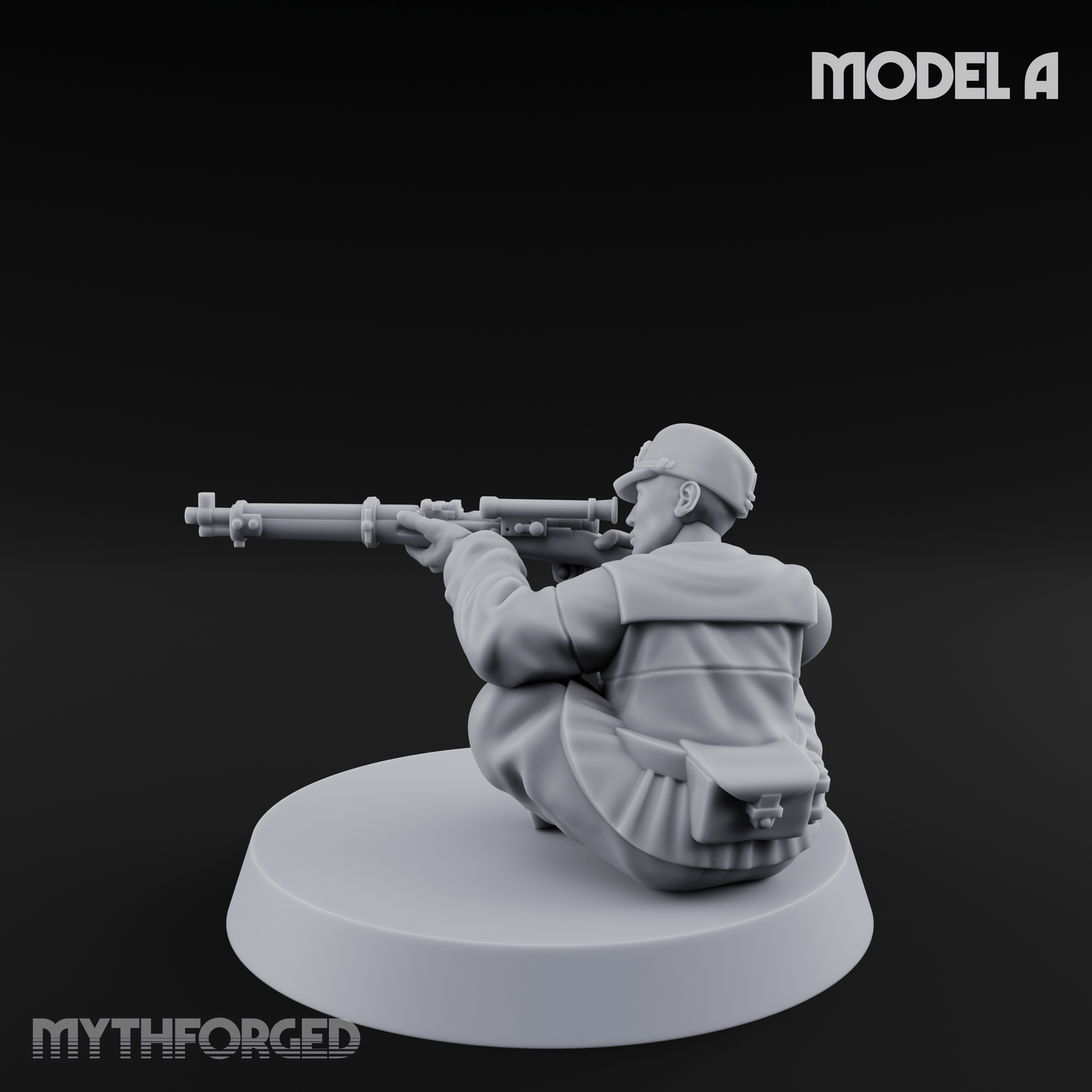 Squinting Down The Barrel World War 2 Japanese Sniper A Miniature for Dungeons and Dragons, Pathfinder or other TTRPGs