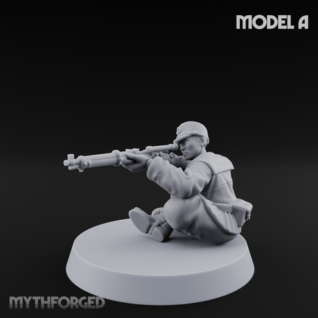 Squinting Down The Barrel World War 2 Japanese Sniper A Miniature for Dungeons and Dragons, Pathfinder or other TTRPGs