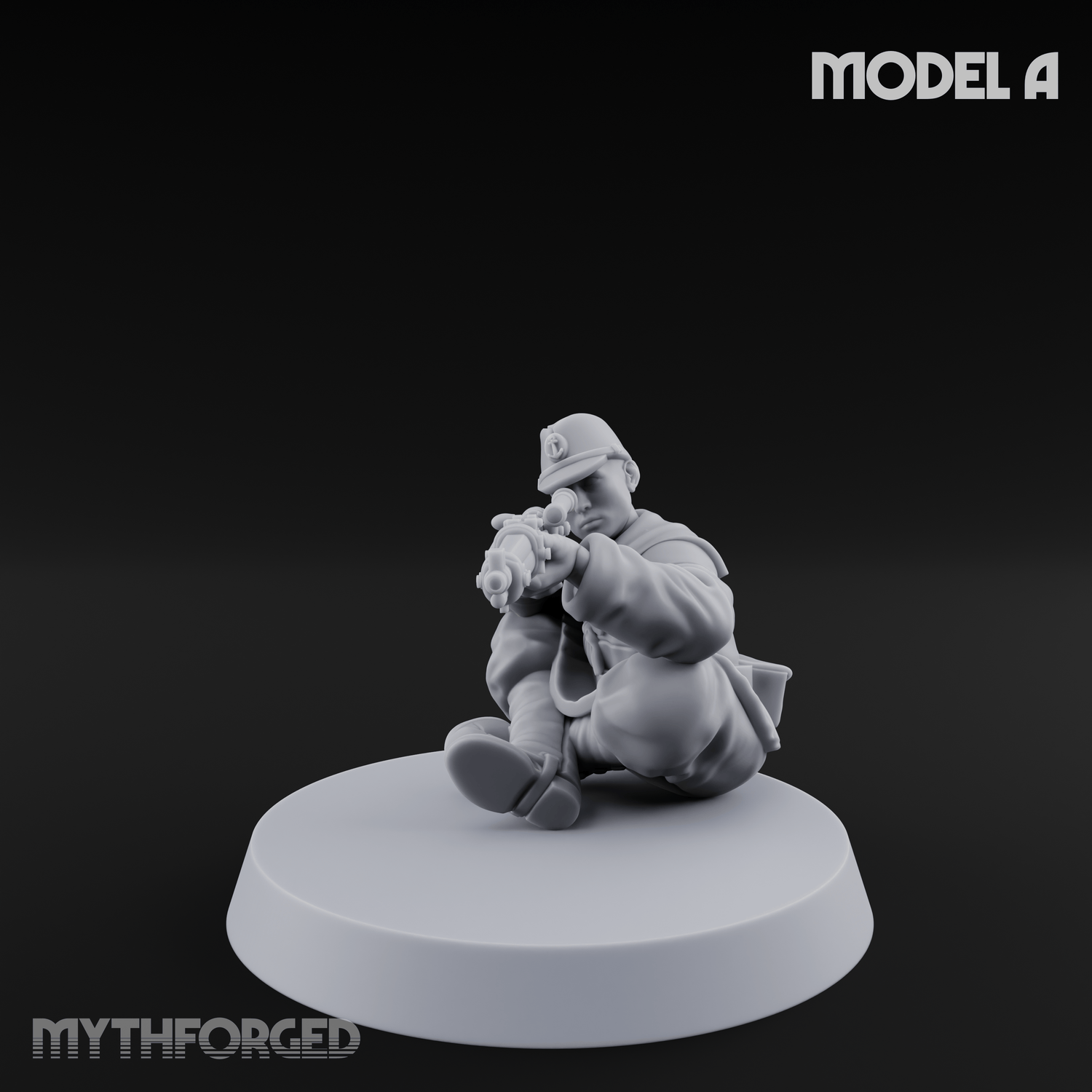 Squinting Down The Barrel World War 2 Japanese Sniper A Miniature for Dungeons and Dragons, Pathfinder or other TTRPGs