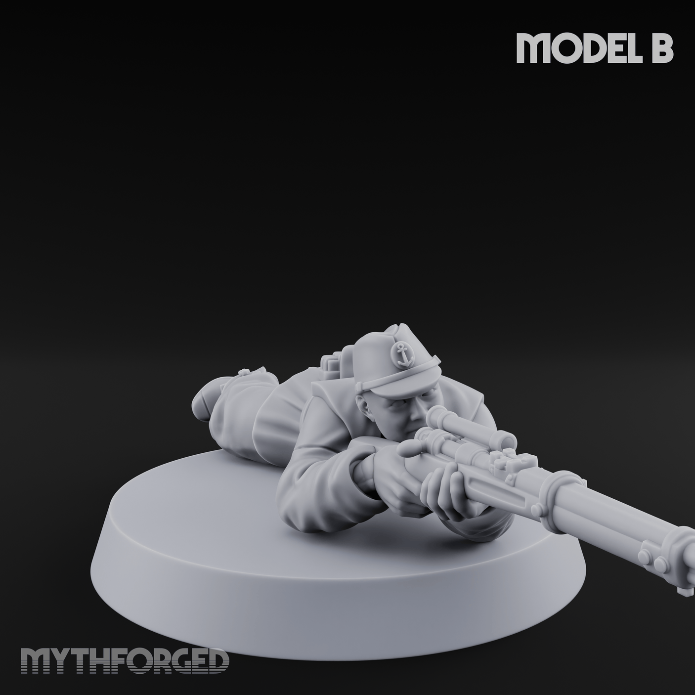 Squinting Down The Barrel World War 2 Japanese Sniper Miniature for Dungeons and Dragons, Pathfinder or other TTRPGs