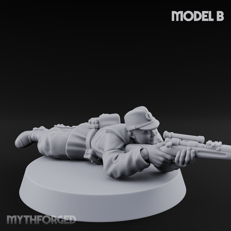 Squinting Down The Barrel World War 2 Japanese Sniper B Miniature for Dungeons and Dragons, Pathfinder or other TTRPGs