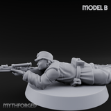 Squinting Down The Barrel World War 2 Japanese Sniper B Miniature for Dungeons and Dragons, Pathfinder or other TTRPGs