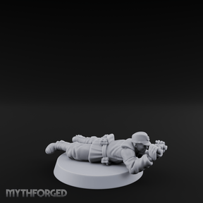 Prone Observing World War 2 Japanese Spotter Miniature for Dungeons and Dragons, Pathfinder or other TTRPGs