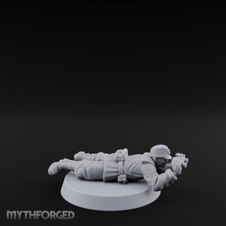 Prone Observing World War 2 Japanese Spotter Miniature for Dungeons and Dragons, Pathfinder or other TTRPGs