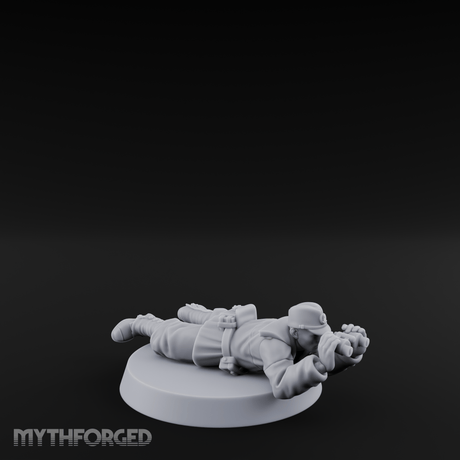 Prone Observing World War 2 Japanese Spotter Miniature for Dungeons and Dragons, Pathfinder or other TTRPGs