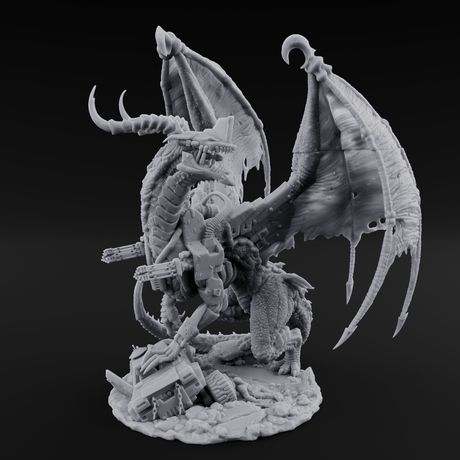 Strapped And Loaded Dragon Warmachine Miniature for Dungeons and Dragons, Pathfinder or other TTRPGs