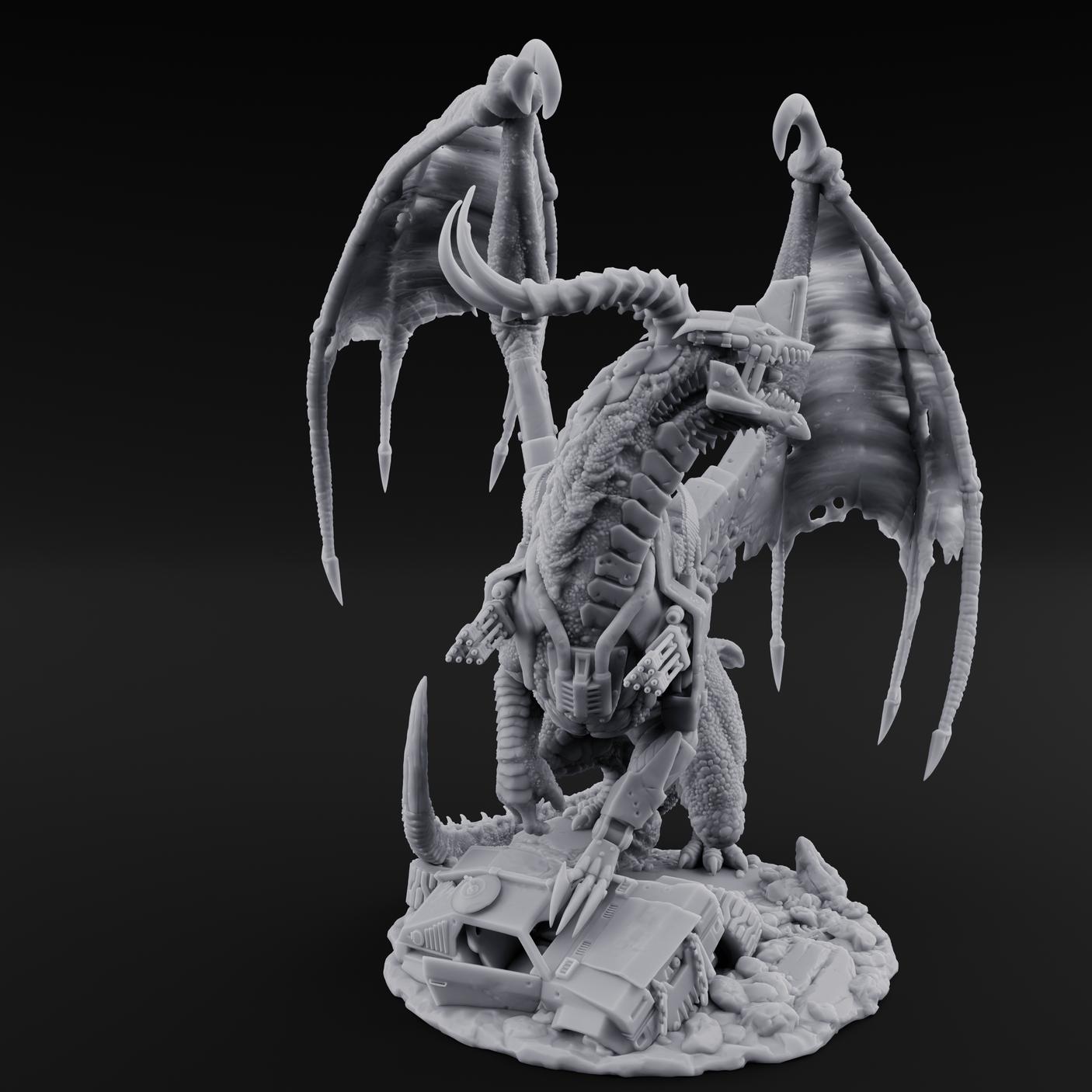 Strapped And Loaded Dragon Warmachine Miniature for Dungeons and Dragons, Pathfinder or other TTRPGs