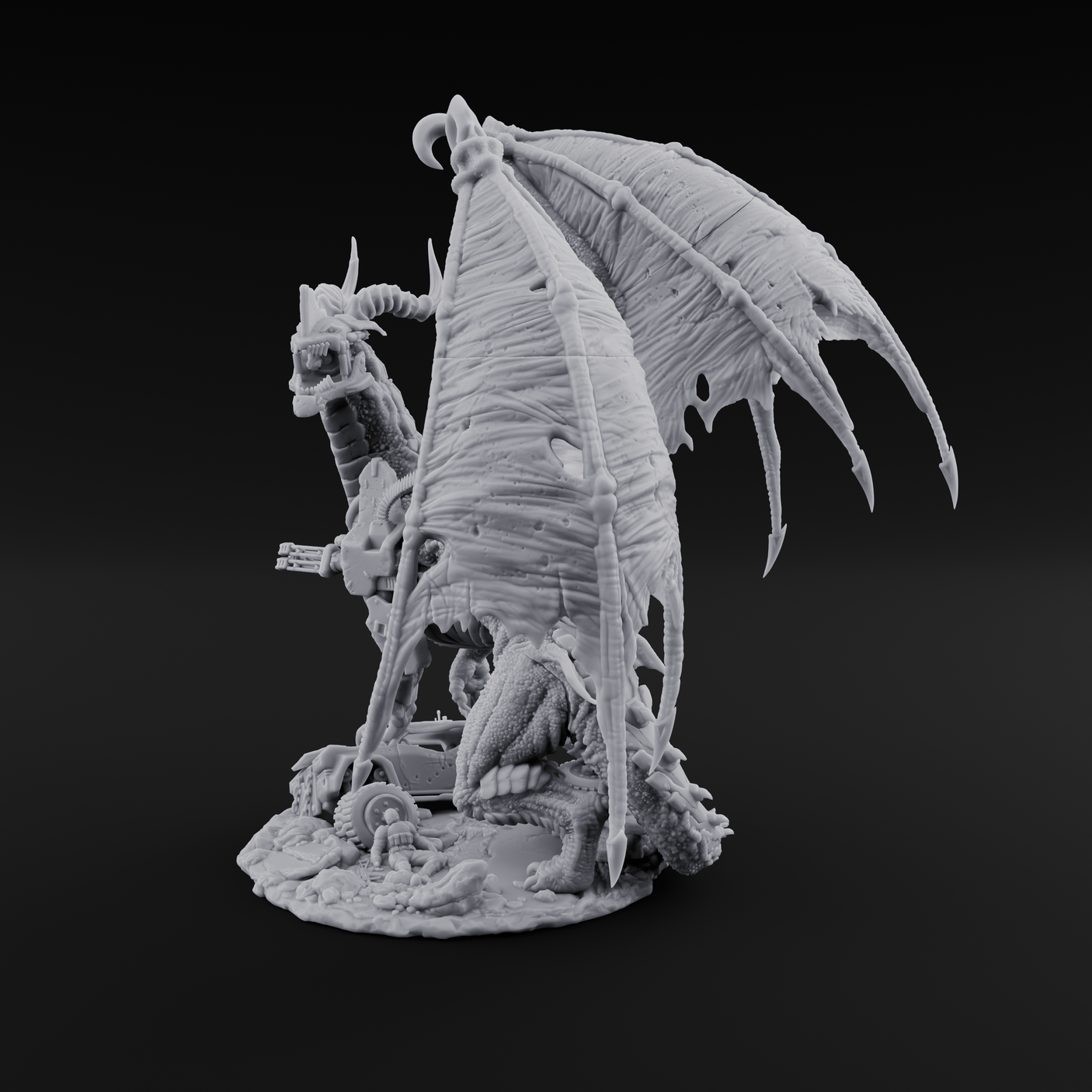 Strapped And Loaded Dragon Warmachine Miniature for Dungeons and Dragons, Pathfinder or other TTRPGs