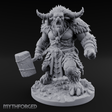 Fist Clenching Yeti Minotaur Brute Miniature for Dungeons and Dragons, Pathfinder or other TTRPGs