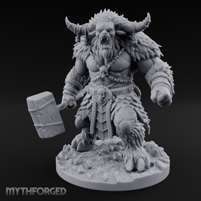 Fist Clenching Yeti Minotaur Brute Miniature for Dungeons and Dragons, Pathfinder or other TTRPGs