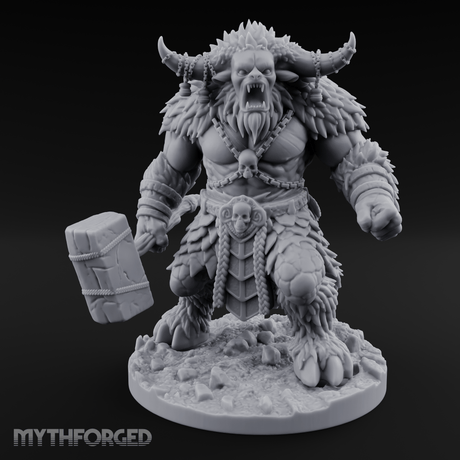 Fist Clenching Yeti Minotaur Brute Miniature for Dungeons and Dragons, Pathfinder or other TTRPGs