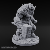 Fist Clenching Yeti Minotaur Brute Miniature for Dungeons and Dragons, Pathfinder or other TTRPGs
