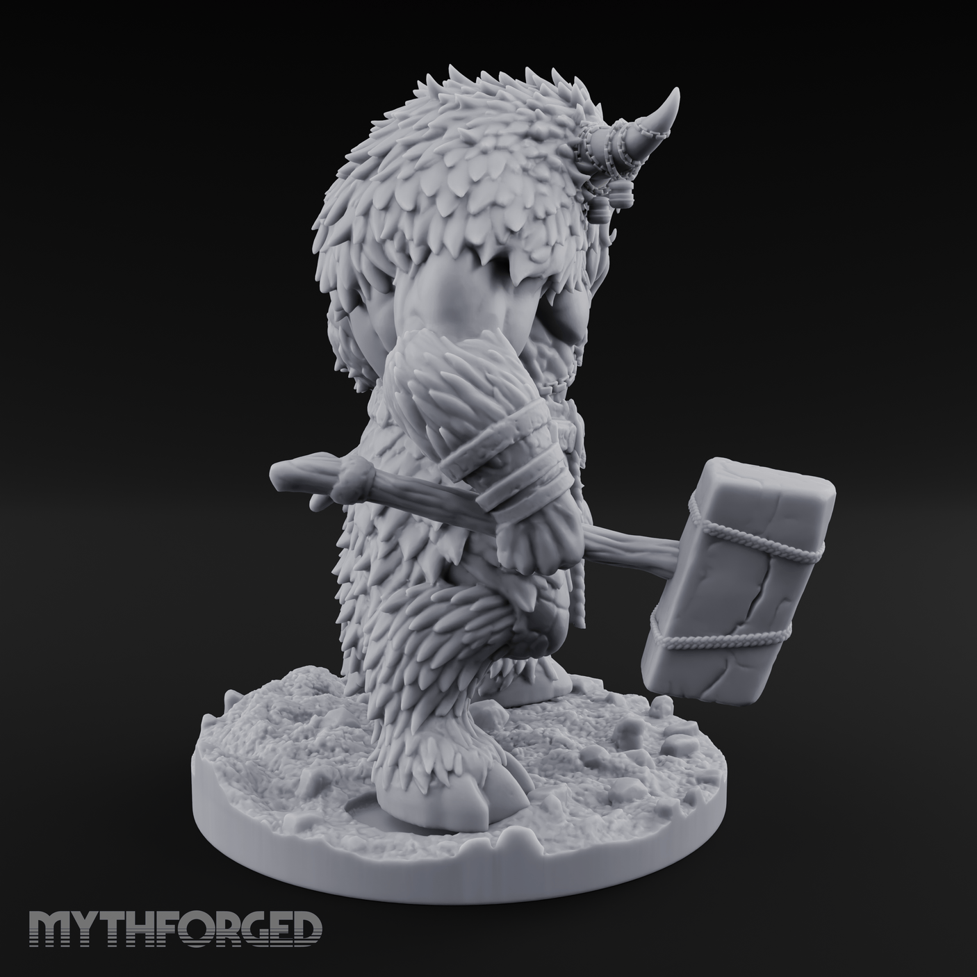 Fist Clenching Yeti Minotaur Brute Miniature for Dungeons and Dragons, Pathfinder or other TTRPGs