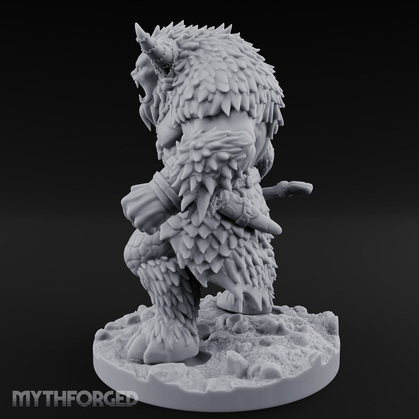 Fist Clenching Yeti Minotaur Brute Miniature for Dungeons and Dragons, Pathfinder or other TTRPGs