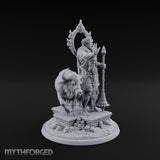 Halt, Your Time Is Up Deva Male Haloed Death Judge with Spiked Mace