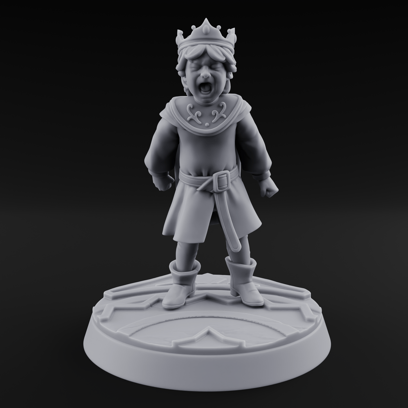 Throwing A Tantrum Human Prince Miniature for Dungeons and Dragons, Pathfinder or other TTRPGs