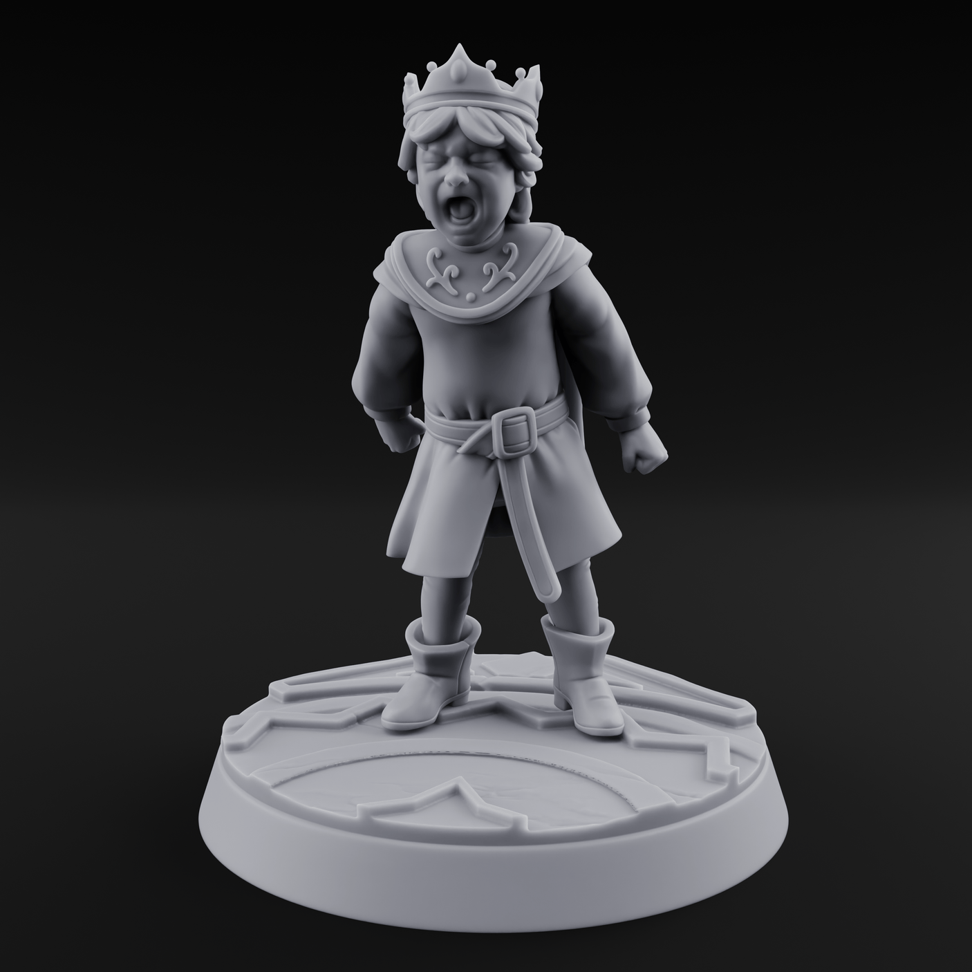 Throwing A Tantrum Human Prince Miniature for Dungeons and Dragons, Pathfinder or other TTRPGs