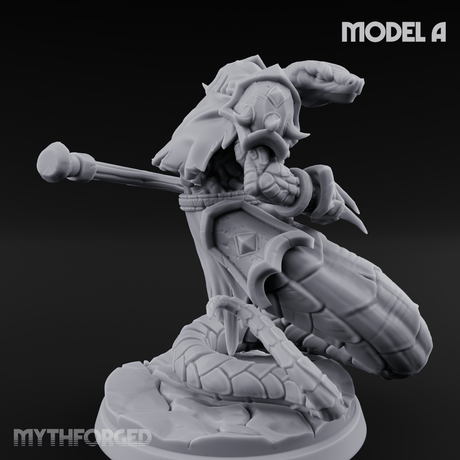 Swooping and Coiled Naga Warriors A Miniature for Dungeons and Dragons, Pathfinder or other TTRPGs