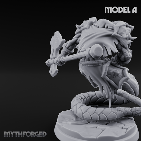 Swooping and Coiled Naga Warriors A Miniature for Dungeons and Dragons, Pathfinder or other TTRPGs