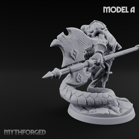 Swooping and Coiled Naga Warriors A Miniature for Dungeons and Dragons, Pathfinder or other TTRPGs
