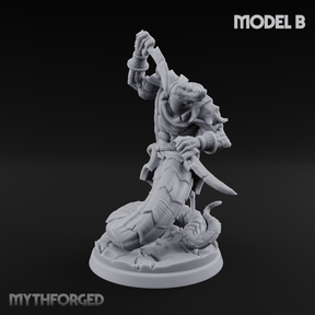 Swooping and Coiled Naga Warriors B Miniature for Dungeons and Dragons, Pathfinder or other TTRPGs