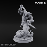 Swooping and Coiled Naga Warriors Miniature for Dungeons and Dragons, Pathfinder or other TTRPGs