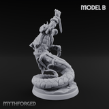 Swooping and Coiled Naga Warriors B Miniature for Dungeons and Dragons, Pathfinder or other TTRPGs