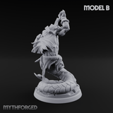 Swooping and Coiled Naga Warriors B Miniature for Dungeons and Dragons, Pathfinder or other TTRPGs