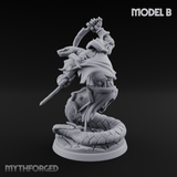 Swooping and Coiled Naga Warriors B Miniature for Dungeons and Dragons, Pathfinder or other TTRPGs