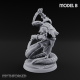Swooping and Coiled Naga Warriors B Miniature for Dungeons and Dragons, Pathfinder or other TTRPGs