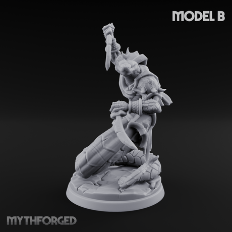 Swooping and Coiled Naga Warriors B Miniature for Dungeons and Dragons, Pathfinder or other TTRPGs