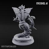 Spear Thrust Snarling Naga Warrior A Miniature for Dungeons and Dragons, Pathfinder or other TTRPGs
