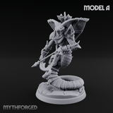 Spear Thrust Snarling Naga Warrior A Miniature for Dungeons and Dragons, Pathfinder or other TTRPGs