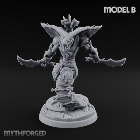 Spear Thrust Snarling Naga Warrior B Miniature for Dungeons and Dragons, Pathfinder or other TTRPGs