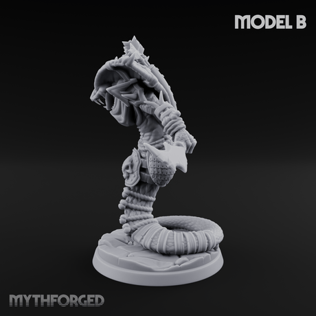 Spear Thrust Snarling Naga Warrior B Miniature for Dungeons and Dragons, Pathfinder or other TTRPGs