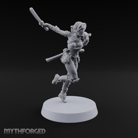 Scabbards Empty, Blade Overhead Elf Sword Warrior