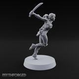 Scabbards Empty, Blade Overhead Elf Sword Warrior