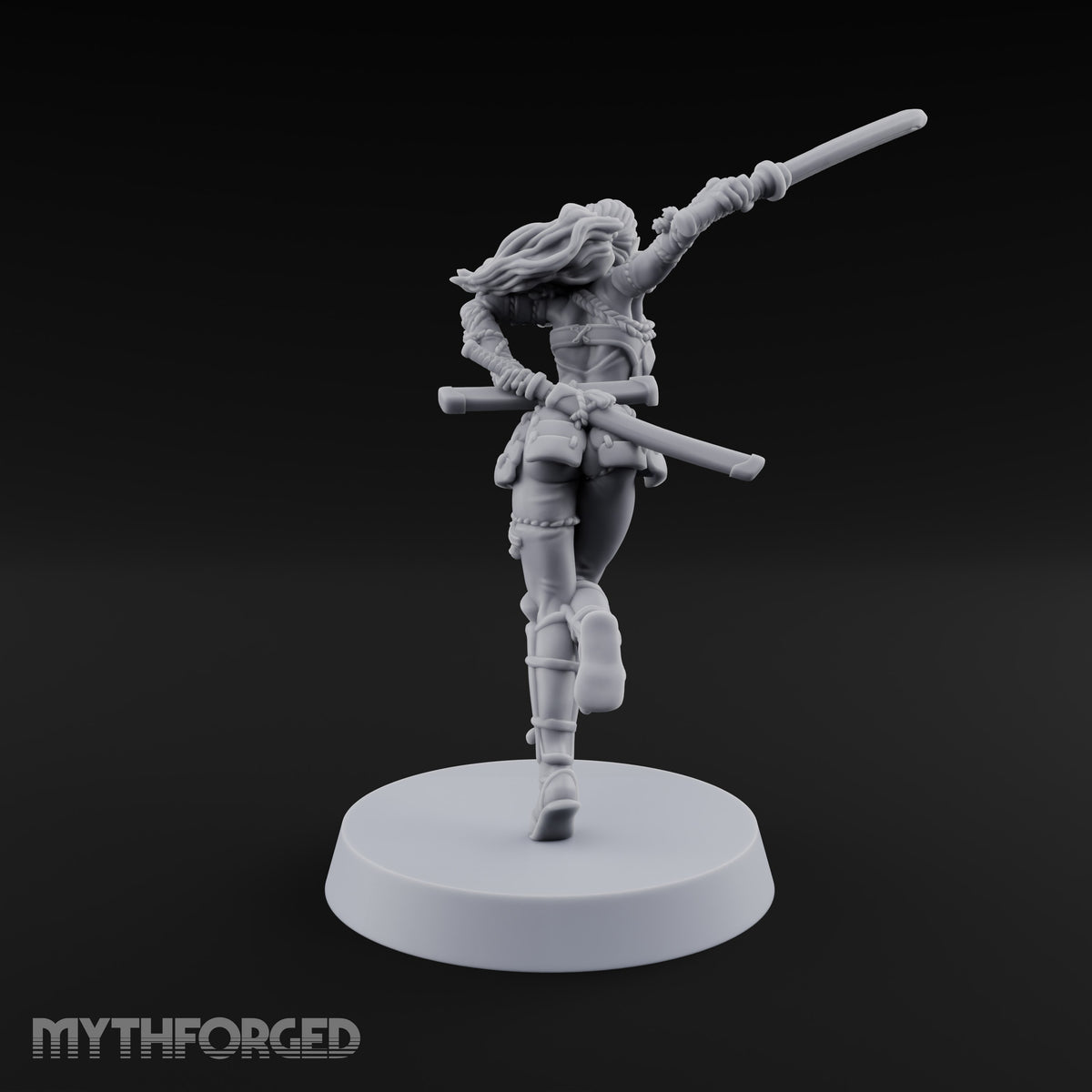 Scabbards Empty, Blade Overhead Elf Sword Warrior
