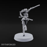 Scabbards Empty, Blade Overhead Elf Sword Warrior