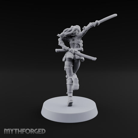 Scabbards Empty, Blade Overhead Elf Sword Warrior