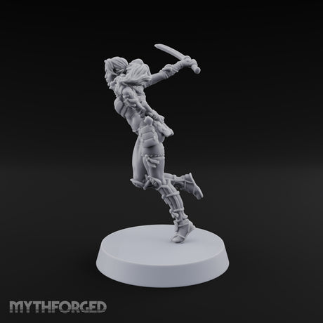 Scabbards Empty, Blade Overhead Elf Sword Warrior