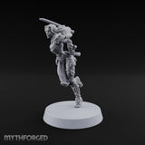 Scabbards Empty, Blade Overhead Elf Sword Warrior