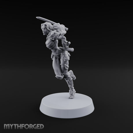 Scabbards Empty, Blade Overhead Elf Sword Warrior